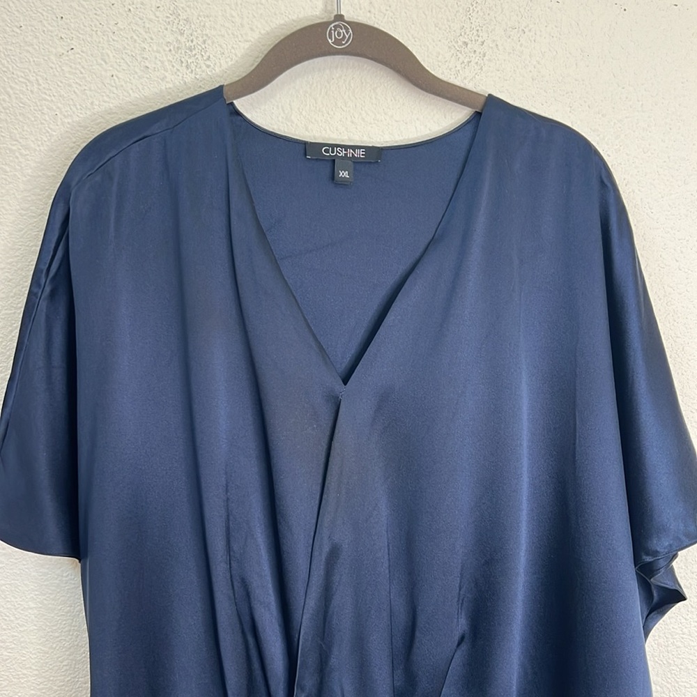 Cushnie Navy Blue Silk Bodysuit  size XXL - Picture 3 of 8